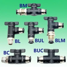 Nylon Pneumatic Control Ball Valve Hose Tube Inline Push Fit Connector Air Line