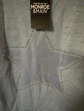 Monroe And Main Blue And White Layered Top With Sequin Star Design Size XL