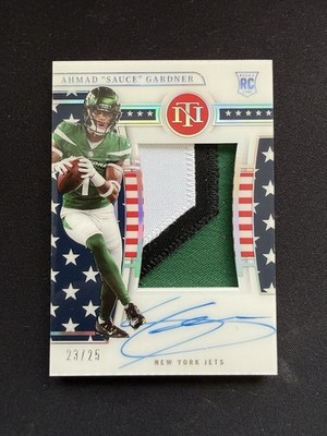 2022 Sauce Gardner National Treasures Stars & Stripes Halo Silver RPA /25