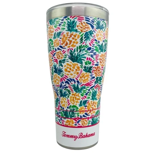 Tervis Tommy Bahama 30 Oz Stainless Steel Tumbler Abstract Pineapples NEW w Lid