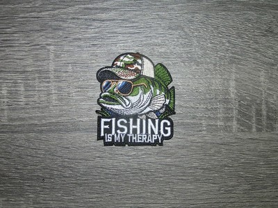 #ad #ad Fishing Is My Therapy Embroidered Iron On Patch 2.5quot; x 3quot; $5.49