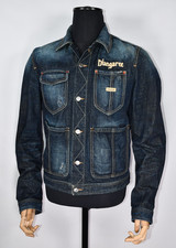 Giacca blazer uomo Dsquared2 invecchiato vintage denim lavato taglia IT 50