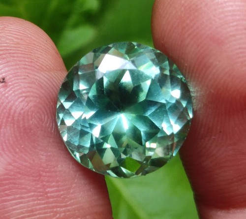 8.10 Ct Natural Blue-Green Sapphire Certified Round Cut Montana Loose Gemstone - Picture 9 of 11