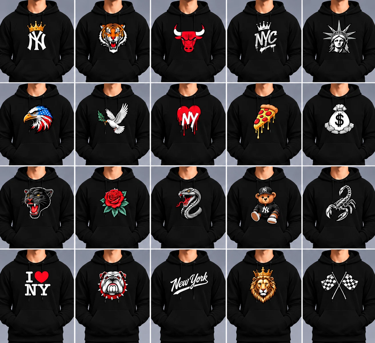 Custom Pullover Hoodie – Front Chest, Center & Back Logo, Photo, or Text image 5