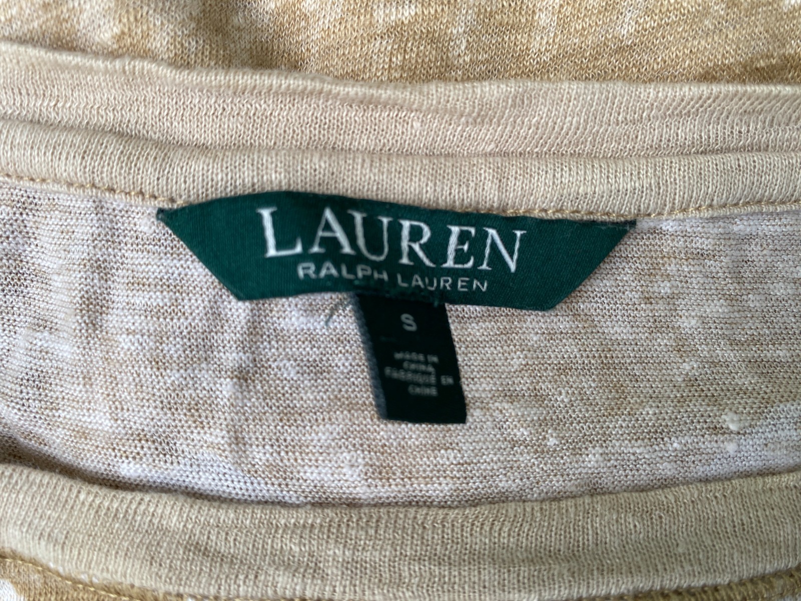 Ralph Lauren Linen Southwestern Top T Shirt Womens S Small Boxy thumbnail 3