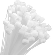 100 PCS WHITE CABLE ZIP TIES Heavy Duty UV Resistant UL 8" 10" 12" 16" 18" 176LB