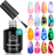 Beetles Blooming Gel: 2 Pcs 15ml Clear Uv Led 2 Nail Gel 