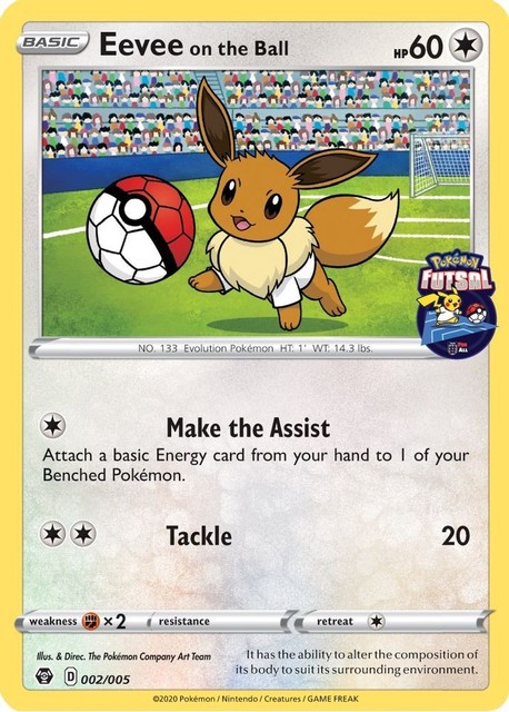 Eevee on the Ball (Pokemon Futsal) 002/005 Miscellaneous Cards & Products