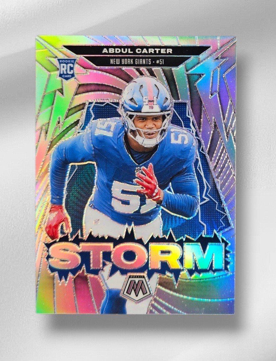 Abdul Carter 2025 RC Rookie Storm Mosaic Insert Silver Prizm #8 NY Giants