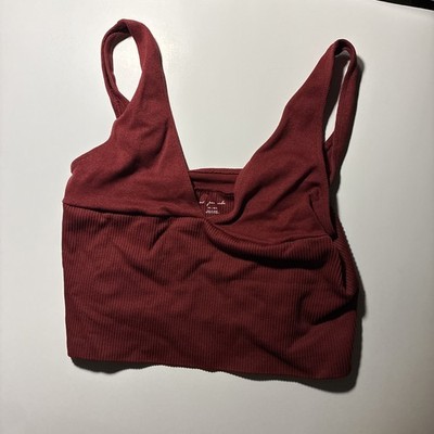 Out From Under Urban Outfitters Ribbed Cropped Tank Top Womens Red