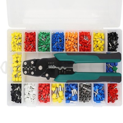 Crimper Tool Kit Crimp Ferrule Including 18 Types 960Pcs Insulated Wire Ter UEHI