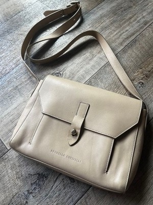 BRUNELLO CUCINELLI Shoulder Bag Leather Light Beige Women's Authentic Italy Made