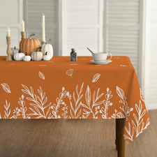 Fall Tablecloth 60 X 84 Inch Rectangular Thanksgiving Orange Autumn Harvest Wi