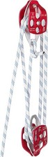 Twin Sheave Block and Tackle 1/2 in x 100 ft Twin Sheave Block with Braid Rope