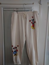 NWT DISNEY PLUS SIZE 3X WOMEN'S "MICKEY  MINNIE" IVORY JOGGERS 10