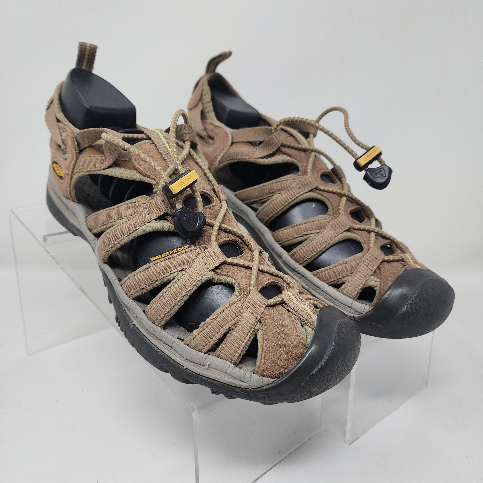 Scarpe Keen Newport H2 uomo taglia 7 sandali marroni punta chiusa impermeabili escursionismo