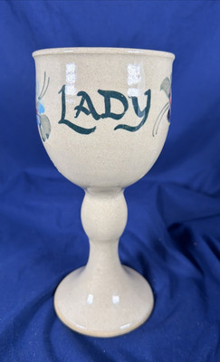 Her Lord Lady Renaissance Ren Faire Madrigal Wine Pottery Goblets Handmade Cos