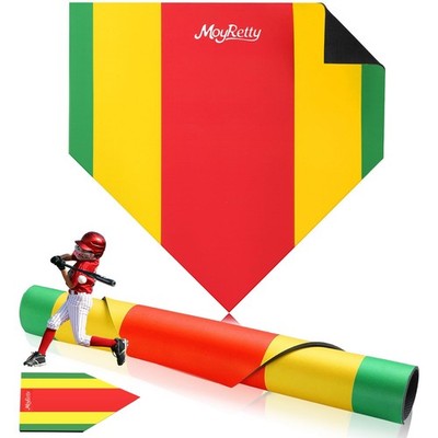 MoyRetty Baseball Training Home Plate, 17 Inch, Non-Slip Mat with Colored Str...