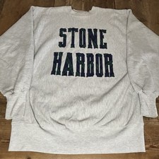 Vintage Stone Harbor Reverse Weave Style Sweatshirt Large Plaid Large