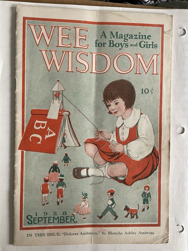 Vintage Wee Wisdom Sept 1928 - ABC School Theme - Unmarked Interior Activities