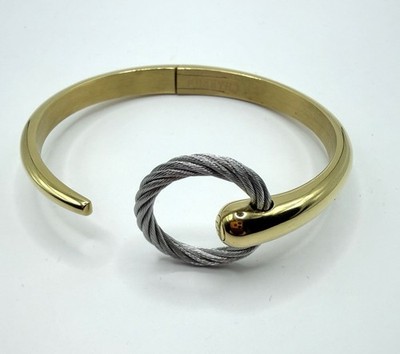 Charriol Infinity Zen Bangle Gold Silver Toned Bracelet Size Medium M