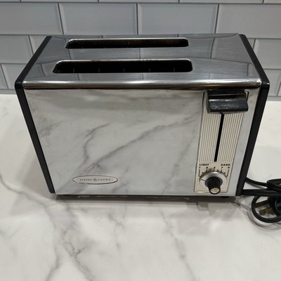 Vintage 1960s General Electric Chrome Electric Toaster 2 Slice MCM Space Age