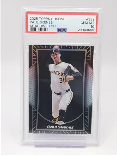 PAUL SKENES 2025 TOPPS CHROME SHADOW ETCH SP PIRATES GEM MT PSA 10 Q2283