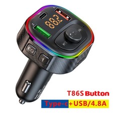 Car FM Transmitter Bluetooth 5.0 MP3 Audio Player QC3.0 PD Fast Charging Wireles