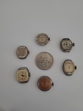 6 pequeños movimientos de reloj para damas - 2 Benrus, Elgin, Bulova para piezas/reparación