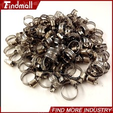 Stainless Steel Drive Hose Clamps Fuel Line Worm 100-Pcs 1/2 -3/4 Inch