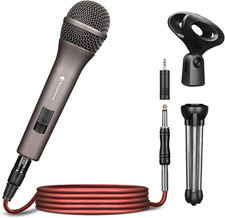 Microfono Dinamico Profesional para Karaoke con Cable XLR 16ft para Mezclador PA