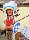 Vintage Marx Johnny West UK Sunburst Chief Cherokee  100% blue red yellow accs.