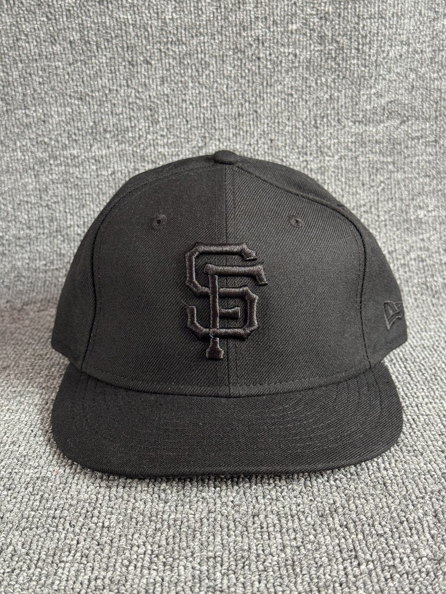 New Era SF Giants 9FIFTY Snapback Black Flat Brim Hat One Size