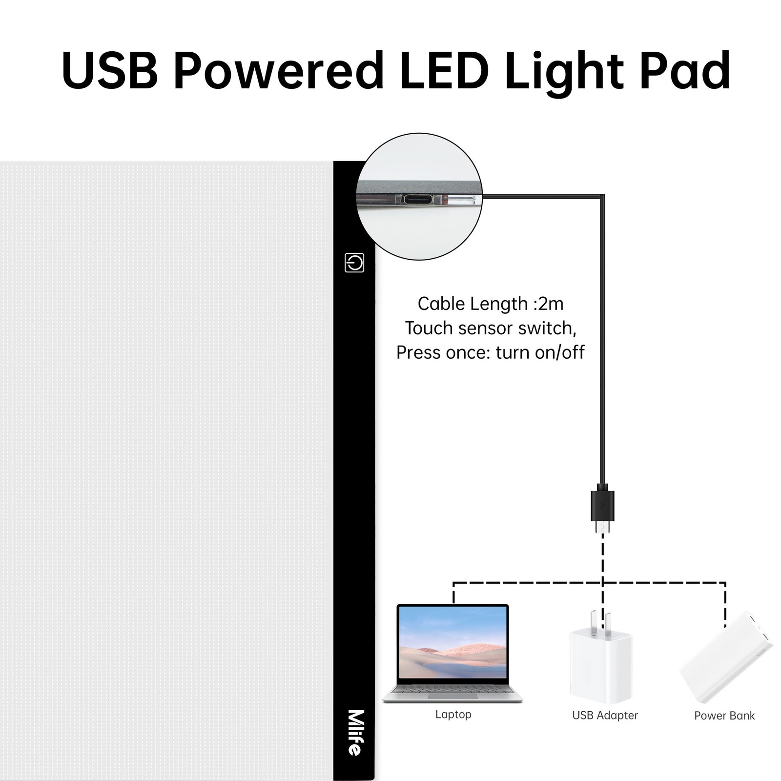 Mlife A2 LED Light Pad for Diamond Art Painting Light Board with 3 Brightness...