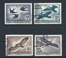 Autriche PA N°55 + 57/59 Obl (FU) 1950/53 - Faune "Oiseaux"