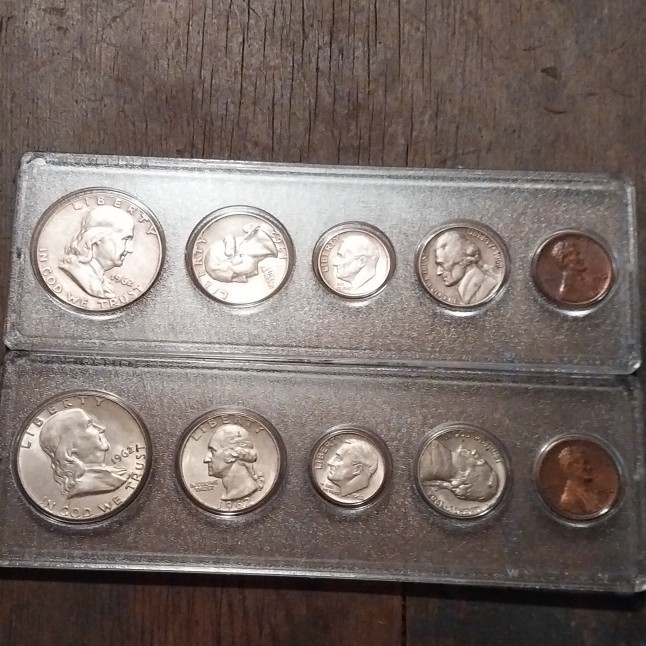 Two, 1962 put together Silver coin sets, not mint sets 