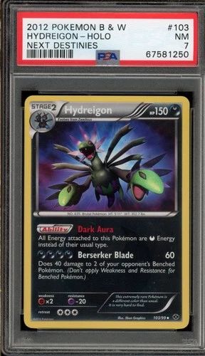 Pokemon Hydreigon Next Destinies Holo Secret Rare #103 PSA 7