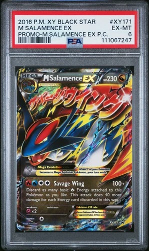 2016 POKEMON BLACK STAR PROMO M SALAMENCE EX #XY171 HOLO PSA 6 EX #111067247