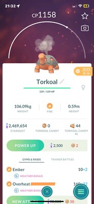   Pokemon Go  #324 Torkoal *Regional RaRe*Gifts and Friendship Included