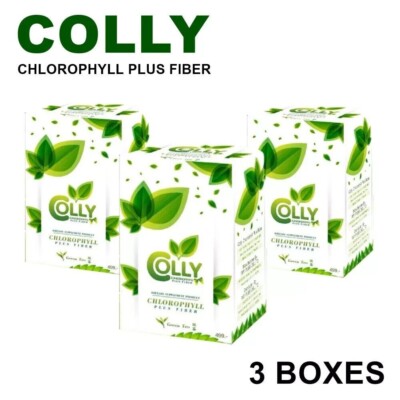 3x Colly Chlorophyll Plus Detox Healthy Green Tea Fiber Loss Slim Diet Weight