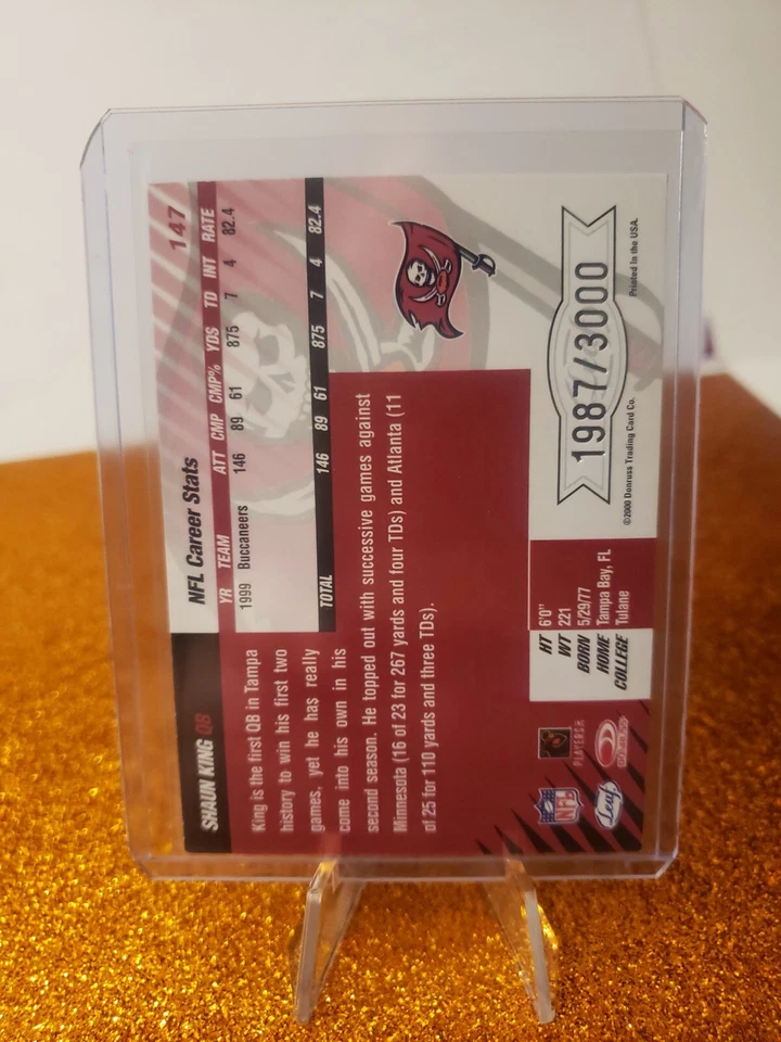 2000 Leaf Limited Football Card #147 Shaun King/3000 - Image 2 of 2