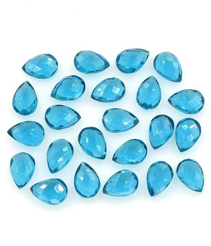 Lot De 10 Perles En Topaze Bleu Rondelles Facettées 3-4mm - Bleu Ciel Clair