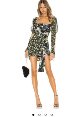for love and lemons eileen mini dress For Love & Lemons Eileen Mini Dress Floral Ruched Sexy Gathered XS $279