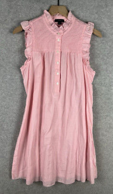 J Crew Dress Womens Small Pink Preppy Wedding Party Vacation 100% Cotton NEW