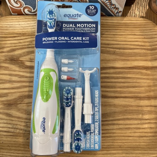 Equate Power Oral Care Kit Dual Motion Multiple Dental Items Toothbrush