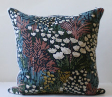 Garden Print Accent Pillow Covers 20x20 Square Floral Cotton Canvas Home Deco