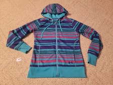 Under Armour Storm Jacket Women s Hooded Full Zip Small Semi-fitted Striped