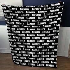 Created Your Own Repeating Name Throw Blanket Block Lettering Fleece Mink