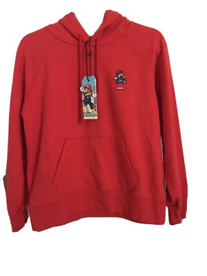 Levis Super Mario Graphic Pullover Hoodie Red Size Xs For Women