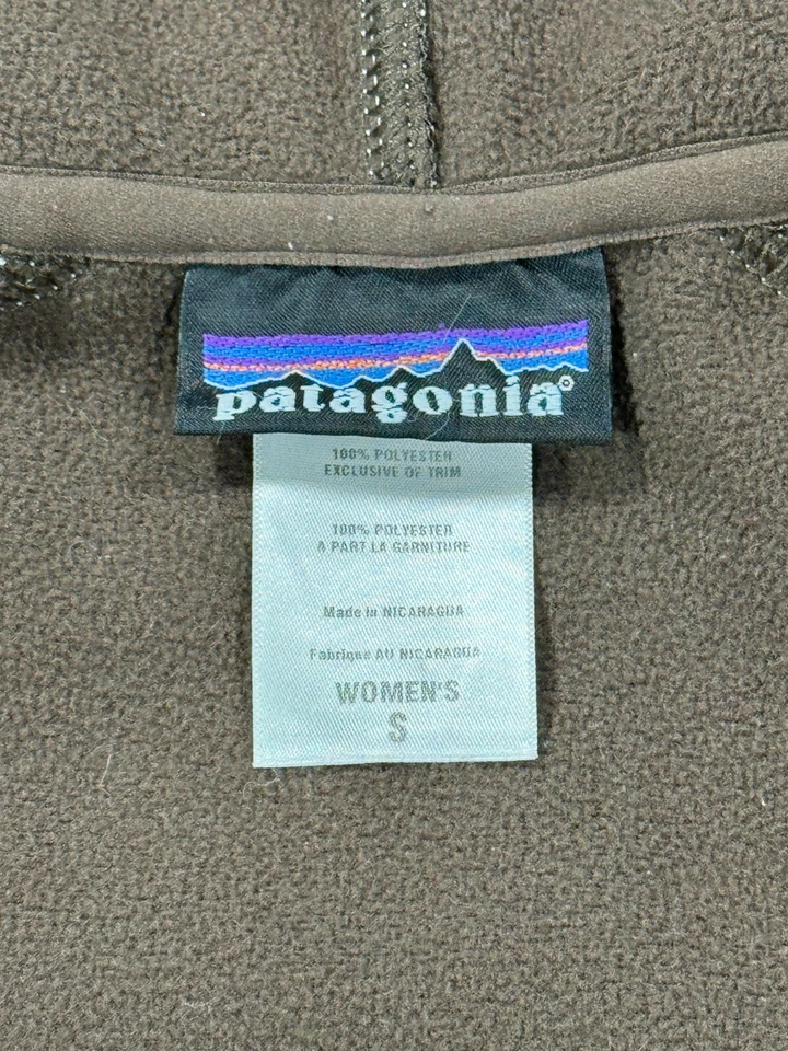 Chaqueta Patagonia para mujer pequeña azul verde azulado a cuadros cremallera completa con capucha senderismo al aire libre Foto 2 de 4